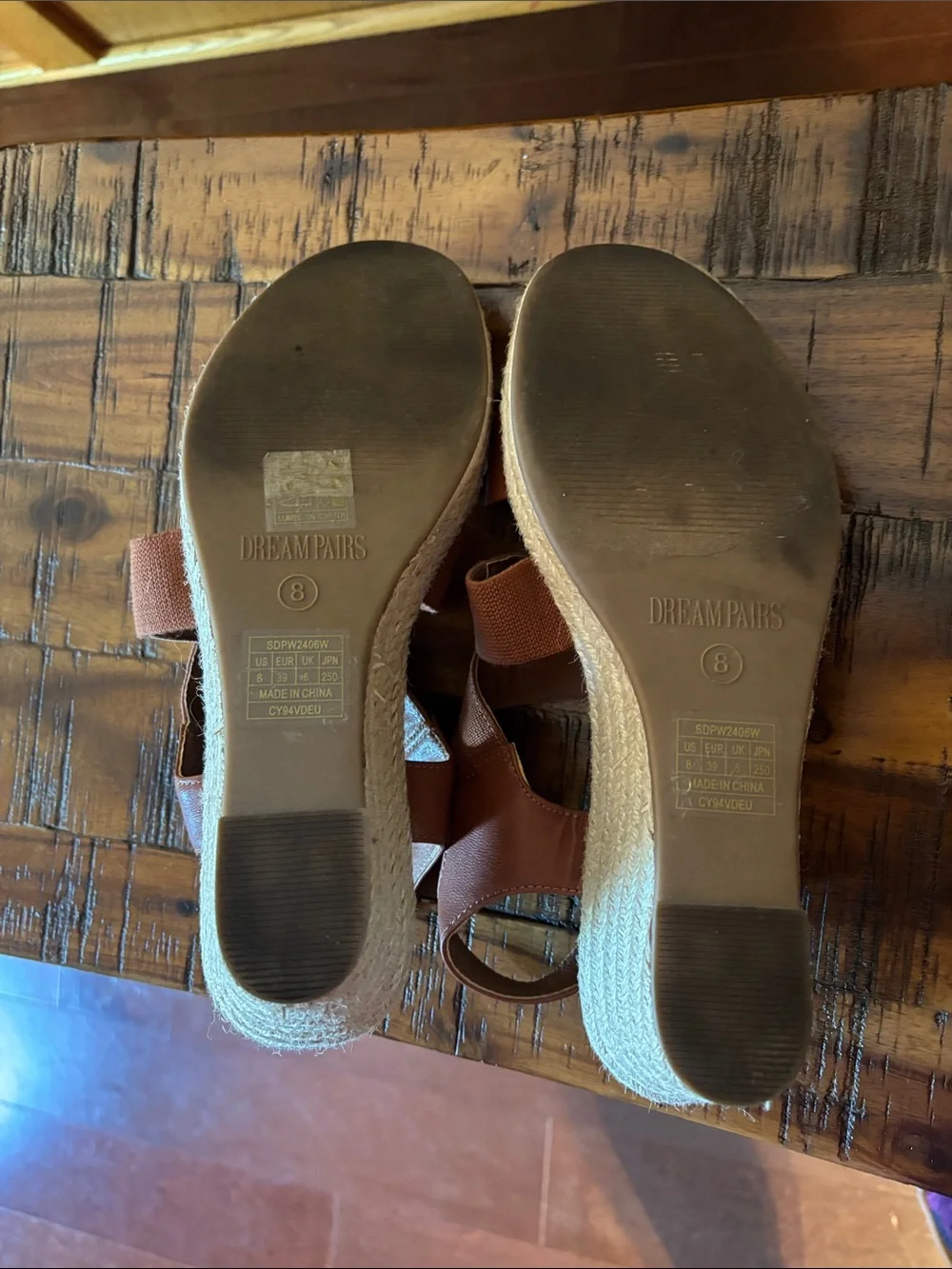 Dream Pairs, brown wedge sandal, 8